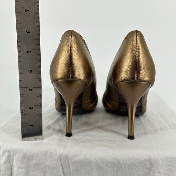VTG y2k Women's Summer Bronze Gold Steve Madden Donatela Stiletto Heels Sz 6.5M - Picture 7 of 9
